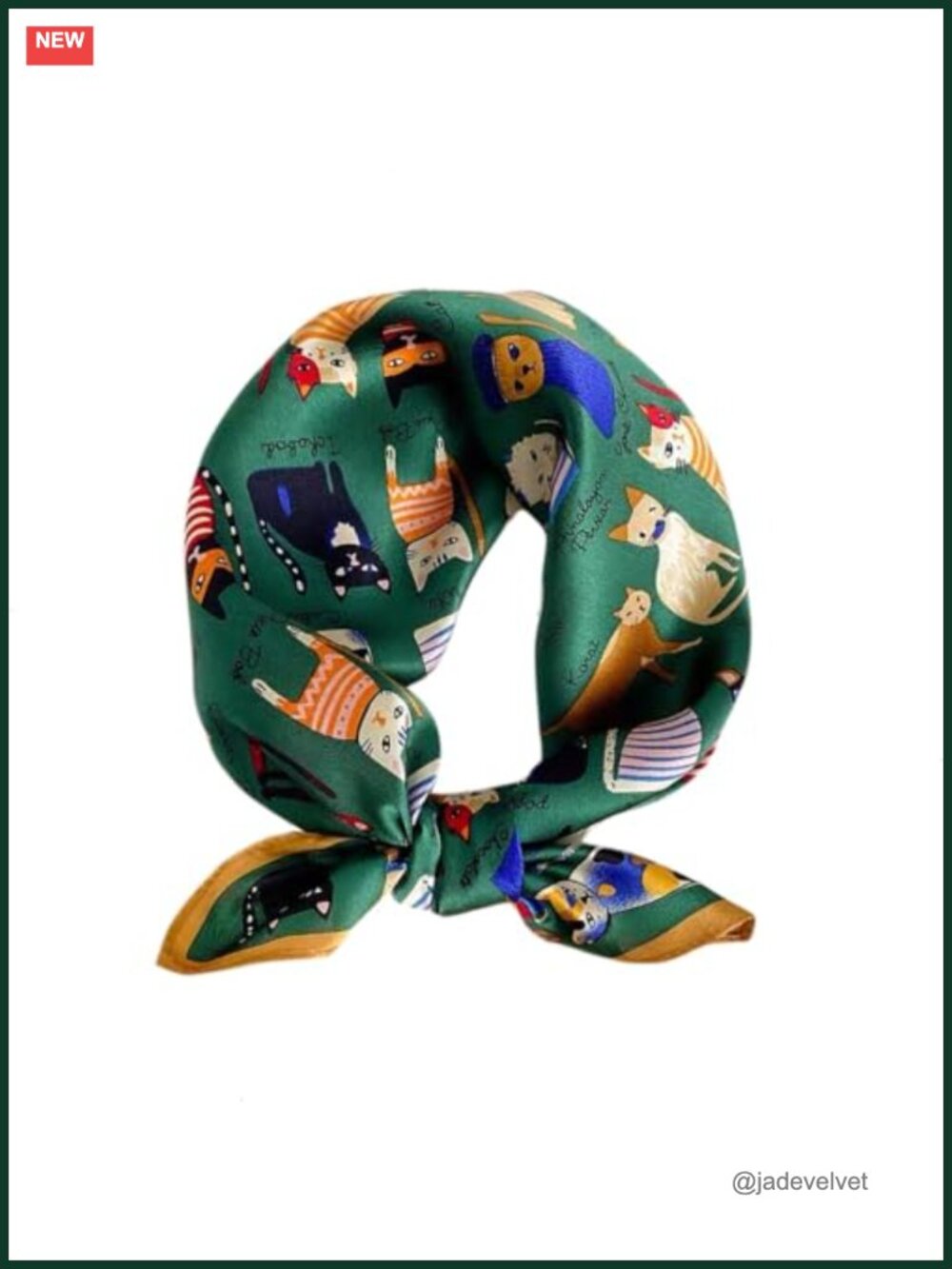 100% Pure Mulberry Silk Small Square Scarf 21x21 Digital Printed Neckerchief